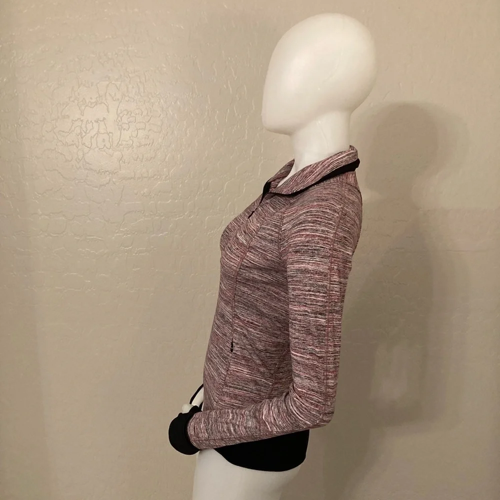 Lululemon Runderful 1/2 Zip Pullover Space Dye Camo Berry Rumble Size 6